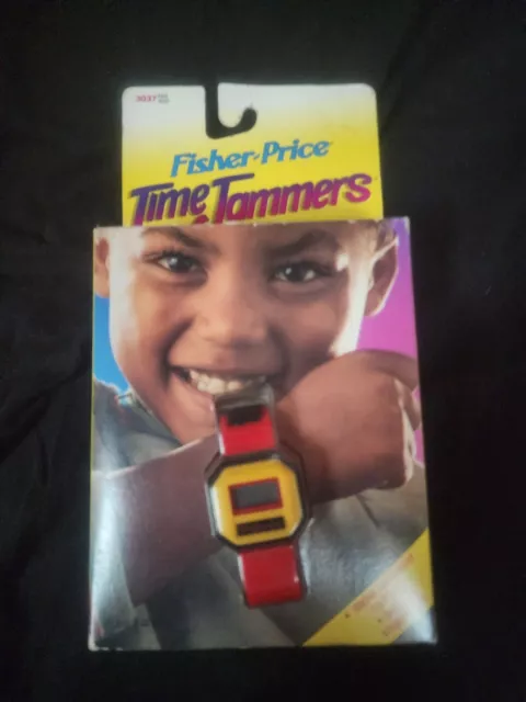 Vintage 1986 Fisher Price Time Jammers Black Yellow Red Watch BRAND NEW