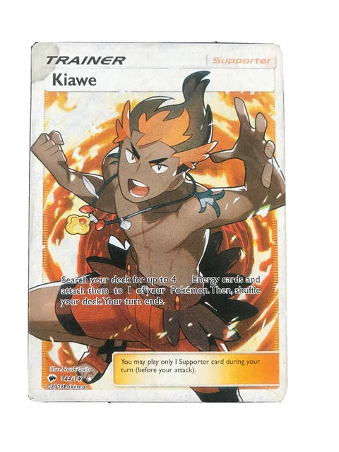 Kiawe 144/147 Full Art Trainer Ultra Rare Sun & Moon Burning Shadows