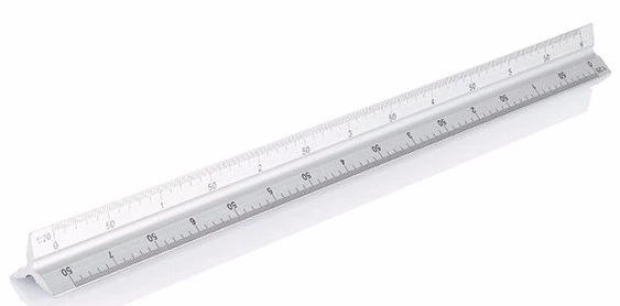 ALUMINIUM SCALE RULER Triangular Engineer Architect Technical Drawing ...