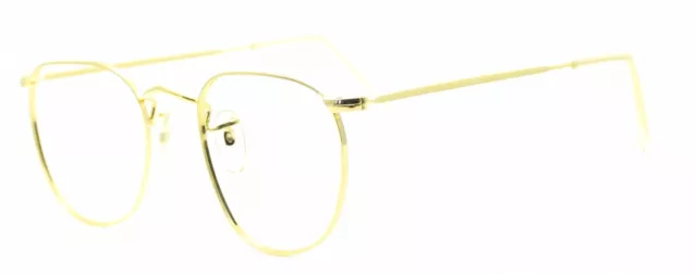 B.O.I.C. (SAVILE ROW) ENGLAND Gold 46x20mm PANTO Quadra RX Optical EyeglassesNOS
