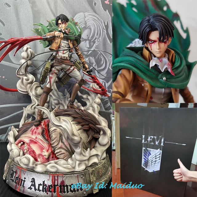 STATUA IN RESINA Levi Ackerman LC Studio Rifusione Modello Attacco su ...