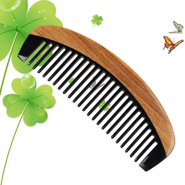 Horn Comb Teeth Wide Tooth Detangling Comb Anti-Static Horn Long Combs Natural