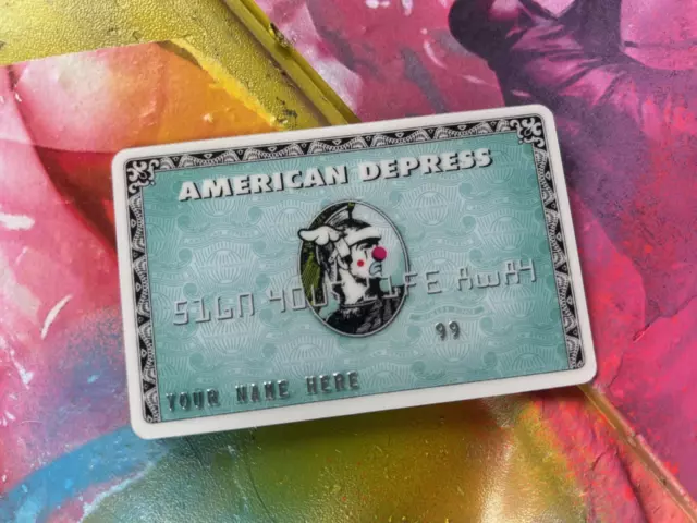 D*Face American Depress Card Banksy Signature on Rear Strip Dismaland 2015