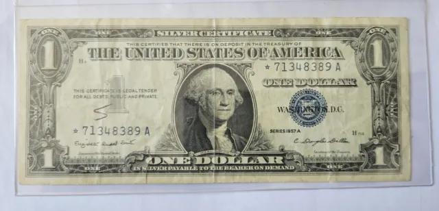 1957 A $1 One Dollar Bill - Silver Certificate - Blue Seal - Star Note