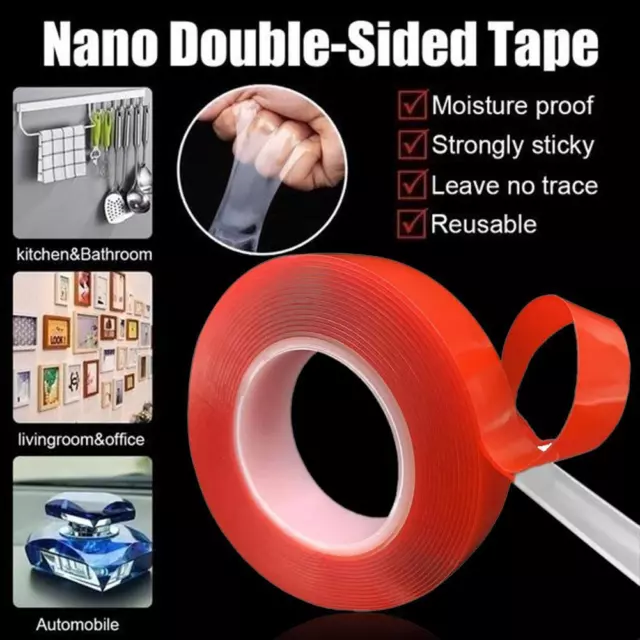 Double Sided Tape, Multipurpose Removable Mounting Tape Adhesive Grip,  Reusable Strong Sticky Wall Tape Strips Transparent Tape Poster Carpet Tape  - China Double Sided Tape, Masking Tape
