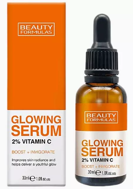 Beauty Formulas, 2% Vitamin C - Glowing Serum, Boost + Invigorate 30ml