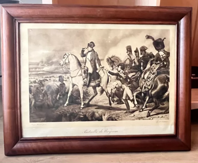 Rare Lithographie de Napoléon « Bataille de Wagram » - L.L. Editeur