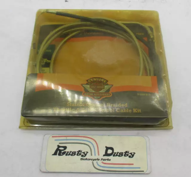 Harley Davidson Genuine NOS Braided Throttle Idle Cables 38677-02