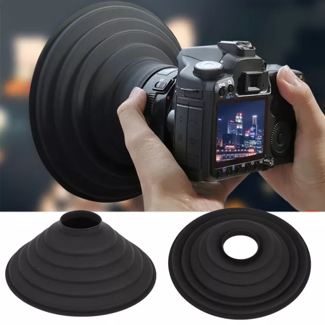 1 Pcs Black Silicone Folding Lens Hood Reducing In Outdoor Photography AUS