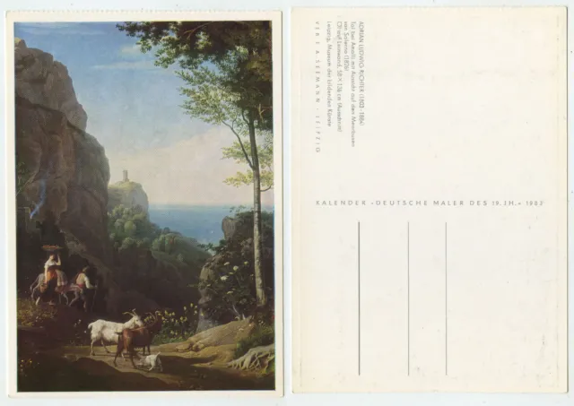 45394 - Adrian Ludwig Richter: Tal bei Amalfi (Ausschnitt) - alte Ansichtskarte