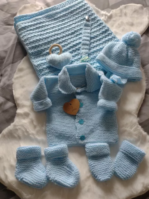 Handmade Blue Newborn Set