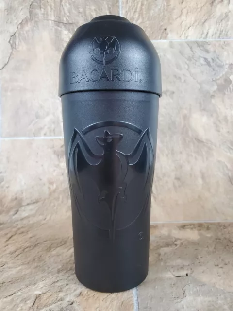 Bacardi Rum Shaker Mixer with Brush Black Bat Logo