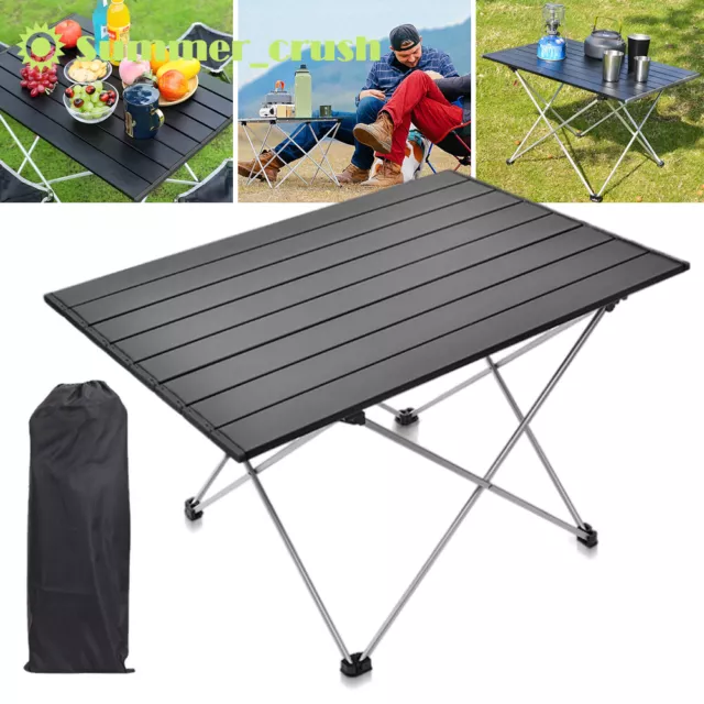 Folding Camping Table Light Weight Portable Aluminium Frame Outdoor Picnic Bag