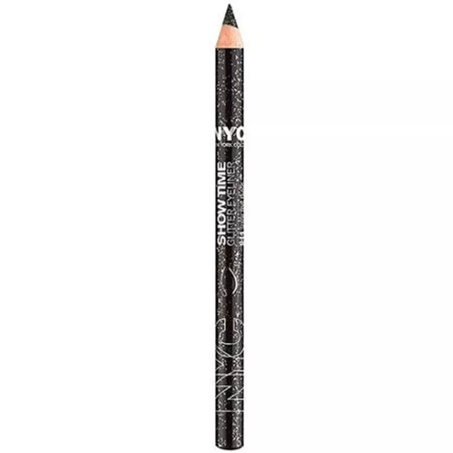 NYC New York Color Show Time Eyeliner - cremige Augenbiner - glitzernd schwarz 2