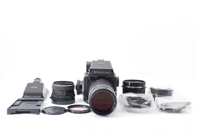 Mamiya M645 1000s Camera + Sekor C F2.8 80mm F4 210mm and two prism finders