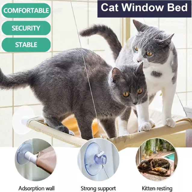 Pet Cat Window Bed Hammock Basking Cat Hanging Bed Perch Mounted Seat Up 17.5 KG