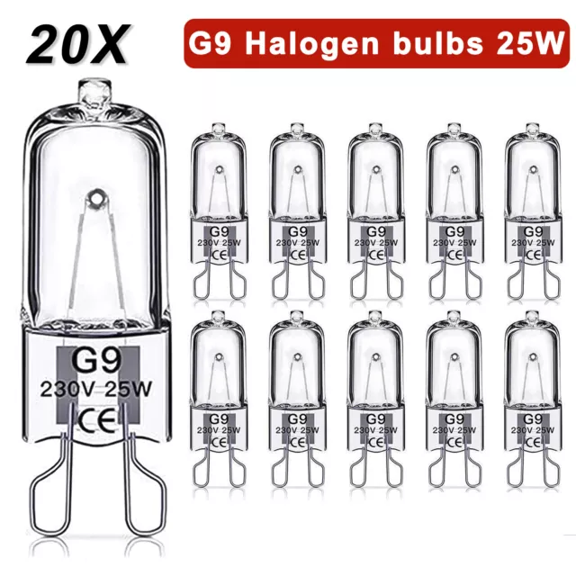 20X G9 Halogen Bulbs 25W WarmWhite Filament Lamp Replace LED Bulb HighPower 230V