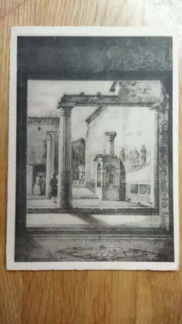 Cartolina Vintage Anni 40-50 Pompei Foto Casa Del Poeta Tragico Non Viaggiata