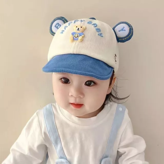 Adjustable Baby Peaked Caps Cartoon Bear Sunshade Visor Hat  Boys Girls