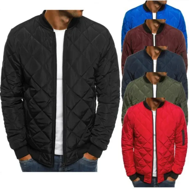 Men's Solid Colour Jacke Baumwolle Kleidung Winter Warm Mode Stehkragen Mantel