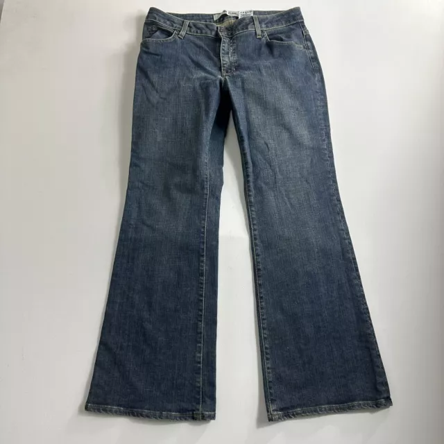 Pantalones de mezclilla VINTAGE Y2K Gap para mujer 10 azules elásticos con llamaradas bajas azul lavado oscuro