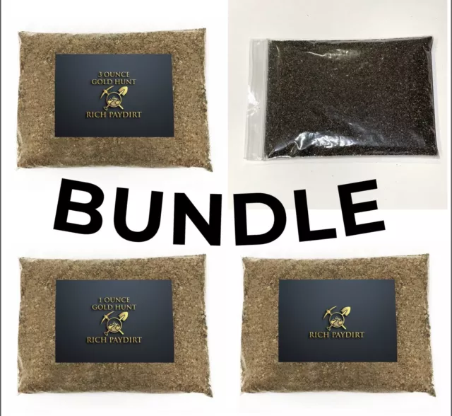 Bundle Paydirt Bags Guaranteed Rich Gold Panning Paydirt | 4 Bags Gold Hunt