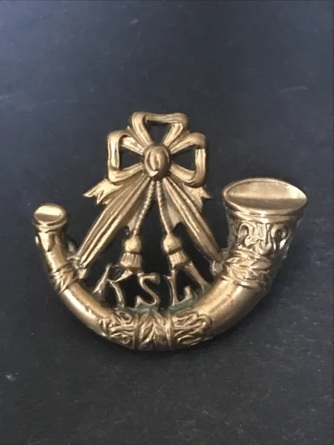 Kings Shropshire Light Infantry Regiment Original British Army Collar Badge