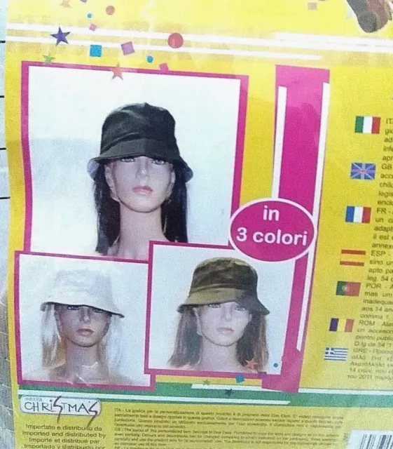 Carnevale Cappello Con Parrucca Scegli Il Tuo Colore Party Costume Travestimento