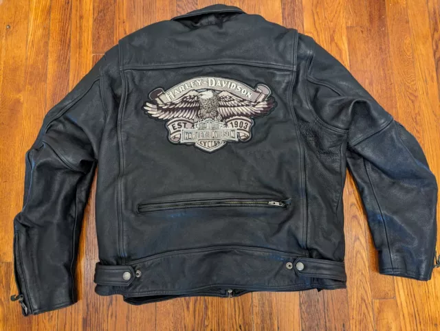 HARLEY DAVIDSON OLD Forge Leather Motorcycle Jacket 97004-08VM RARE ...