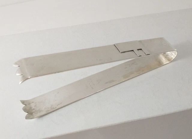 Vintage Mid-Century HERMAN ROTH Handmade Wrought Sterling Silver CLAW ICE TONGS!