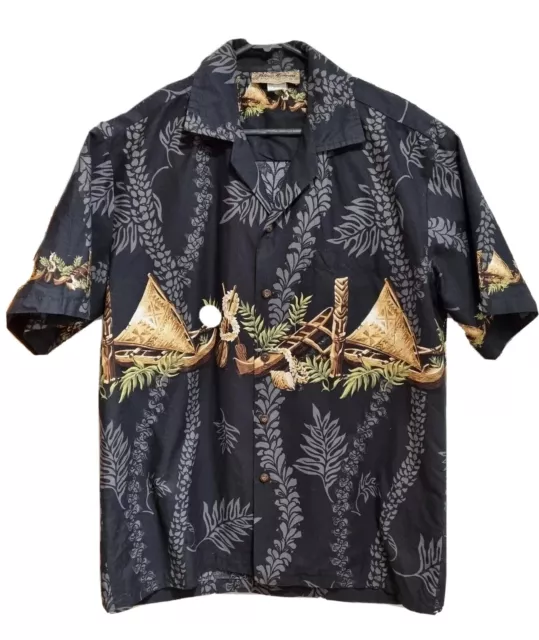 Blue Hawaii Men's Vintage Short Sleeve Shirt Made In Hawaii Size Medium Summer