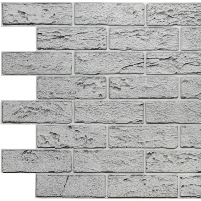 Paneles de pared 3D de ladrillos grises, en varios paquetes