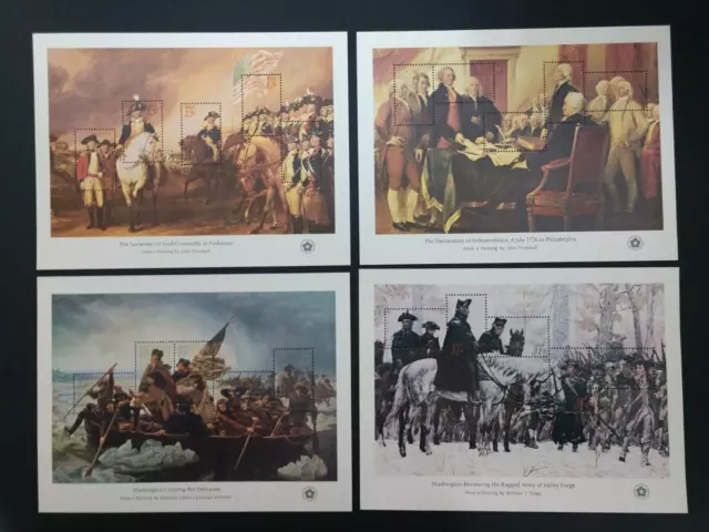 US 1976 #1686-1689 American Bicentennial Souvenir Sheet Set W/Envelope MNH