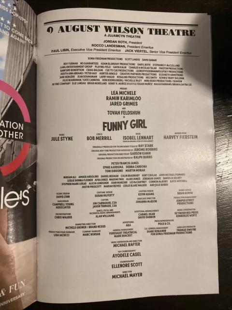 Funny Girl The Musical Broadway Playbill (Lea Michele) 2