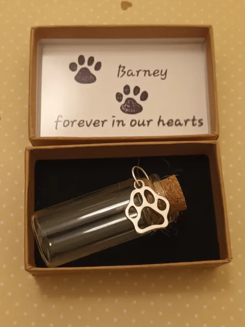Dog Cat Cremation Ashes Urn lock hair Keepsake Jar Memorial Personalised Box