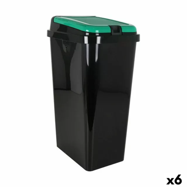 Cubo de Basura para Reciclaje Tontarelli Verde 45 L [6 Unidades]