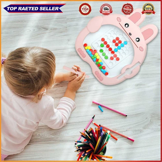 Tablero de dibujo portátil en forma de conejo para juguetes para niños (rosa mediano)
