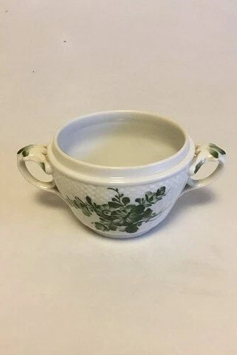 Royal Copenhagen Grüne Blume Gebogen Zuckerdose ohne Deckel No 1680