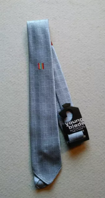 vintage retro boys grey tie C1960's new old stock fancy dress costume department