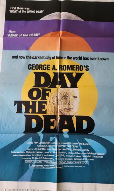 1985 George A Romero's  DAY OF THE DEAD  Original One-Sheet Movie Poster 27x41