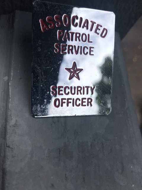 Rarely seen associated patrol service security officer hat badge excellent condi