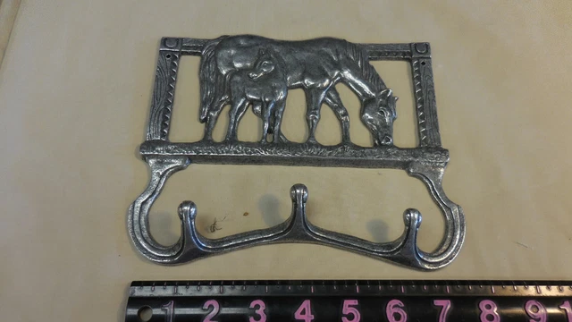 Horse On Farm Coat Rack Key Hooks  Country Western Wall Decor