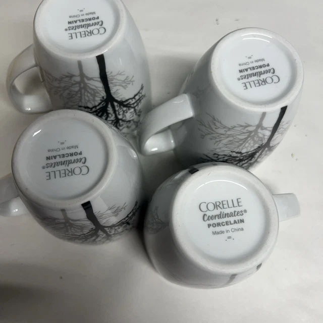 CORELLE COORDINATES MUG 12oz TIMBER SHADOWS Coffee Set of 4 16.26