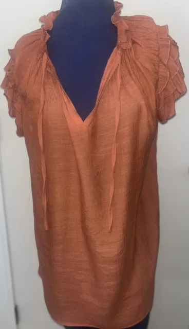Short Sleeve Burnt Orange Women’s Top Size XL