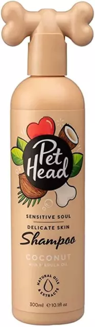 PET HEAD Shampoing Pour Chien 300 Ml, Sensitive Soul, Parfum De Noix De Coco, Sh