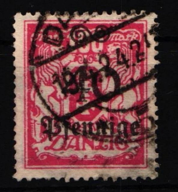 Danzig 186 gestempelt geprüft Infla Berin #IQ349
