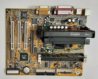 Biostar M6VBE-A Slot 1 ISA Mainboard + Intel Pentium II 400MHz + 128MB SD-RAM