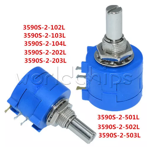 3590S 100K K 2K 5K 10K 20K 50K Ohm Rotary Precision Potentiometer Pot 10 Turn 3