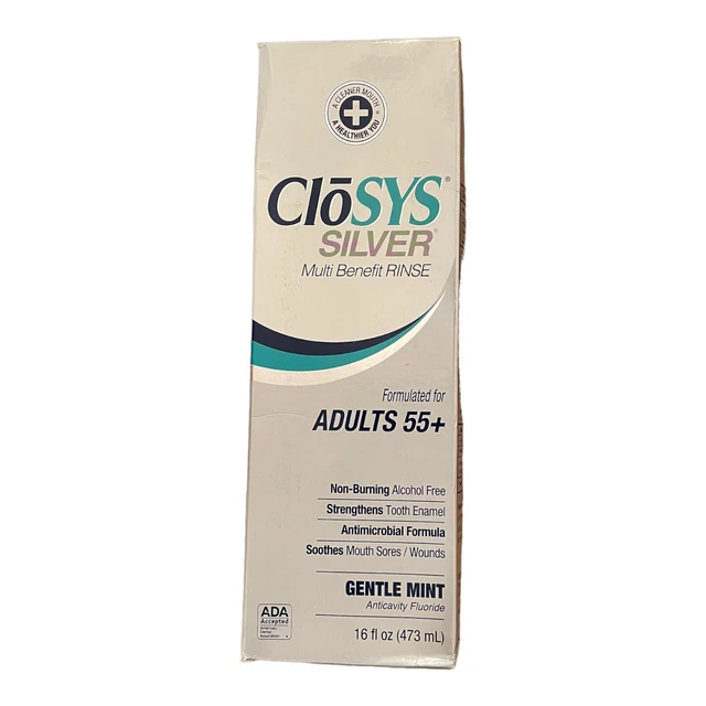 Enjuague bucal CloSys Silver Multi Benefit adultos mayores de 55 años como nuevo 16 fl oz CAPTO 8/24