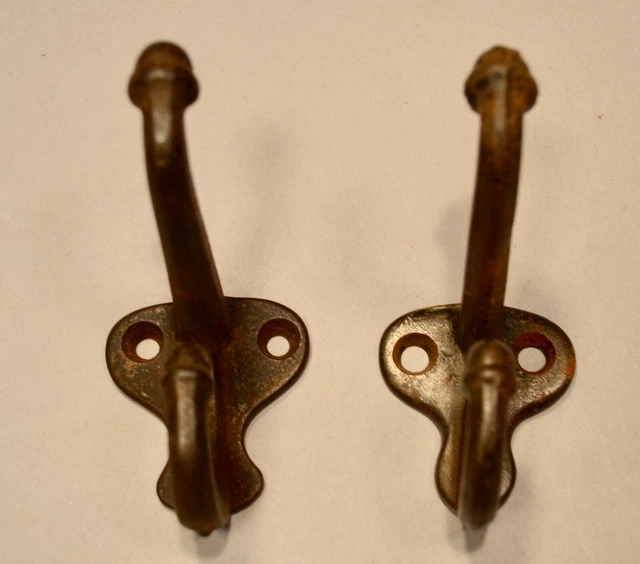 Antique Cast Iron Double Acorn Hooks Farmhouse Hat Coat Hooks Hooks 2